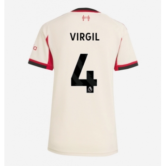 Billige Fotballdrakt Liverpool Virgil van Dijk #4 Replika Bortedrakt Dame 2025-26 Kortermet